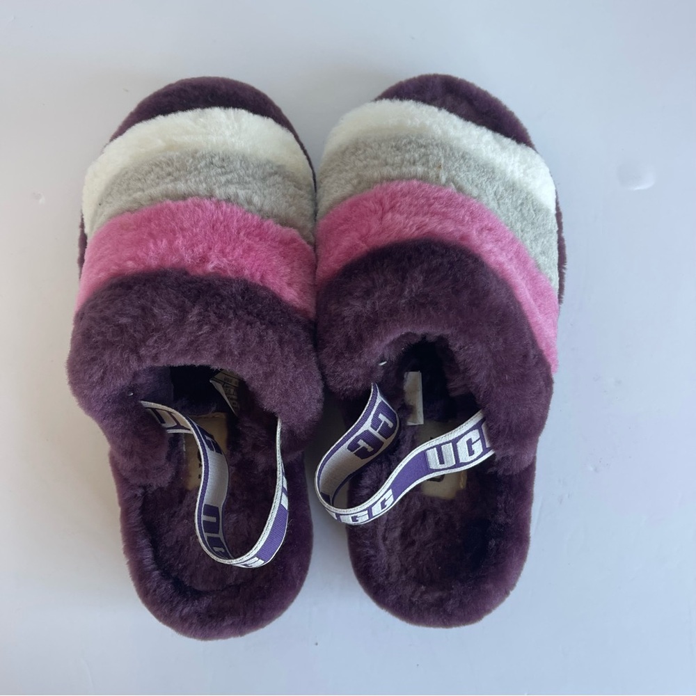 UGG women's fluff yeah slide in berrylicious multi color . Size 9 - Picture 4 of 11